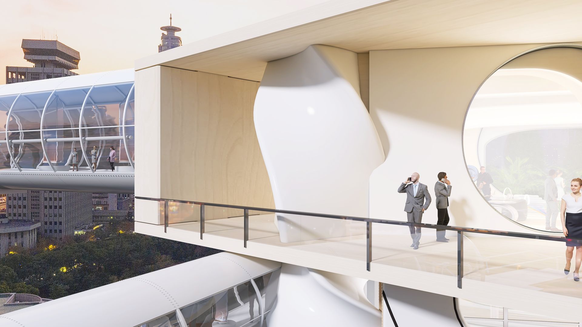 Uffici futuristici : vista diurna