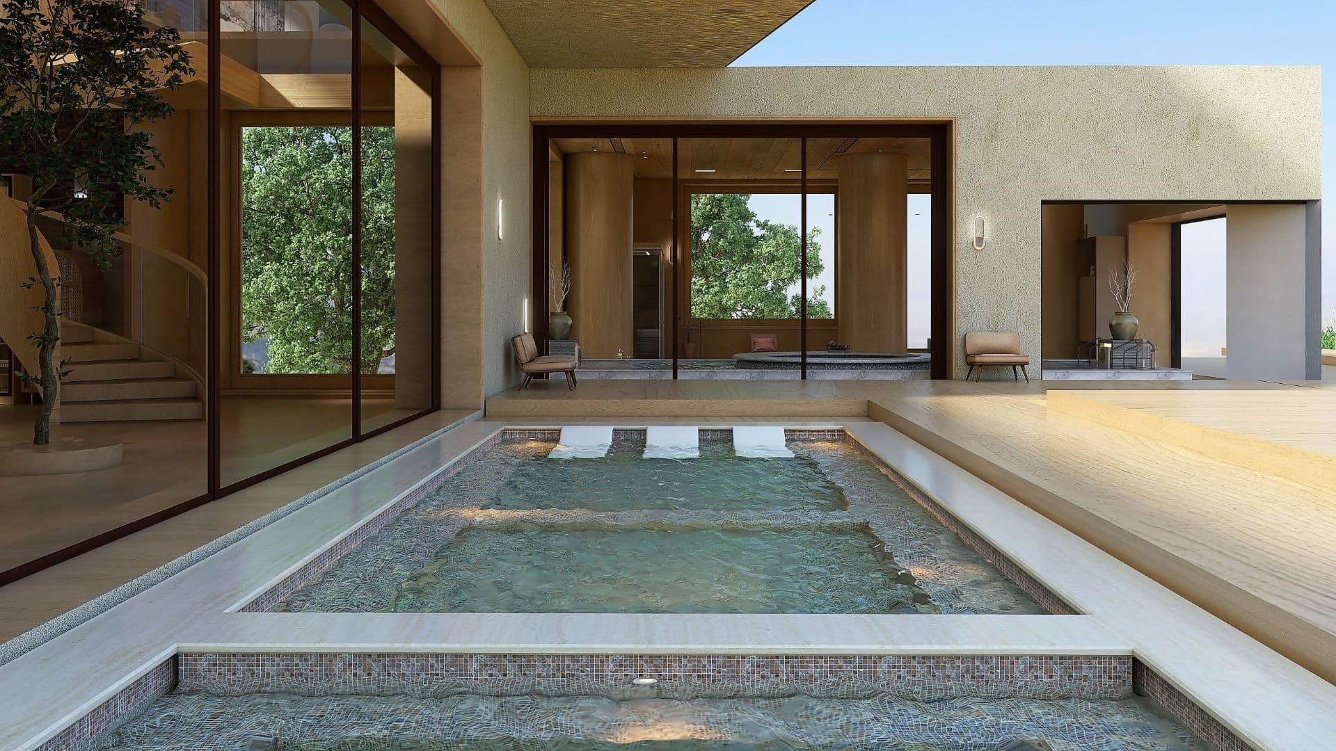 Casa country moderna con piscina esterna: immagine idee