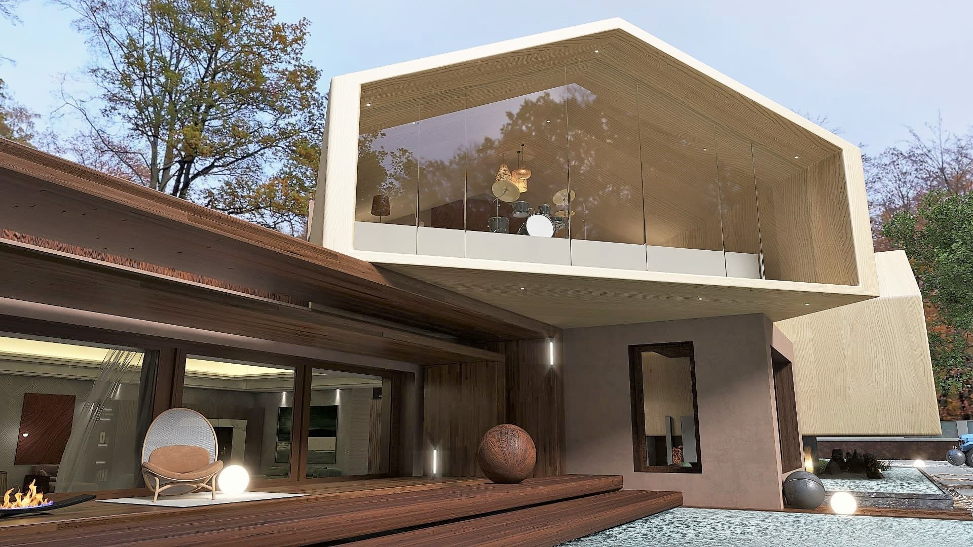 Progetti architettura residenziale : Casa Greta con struttura in acciao e legno