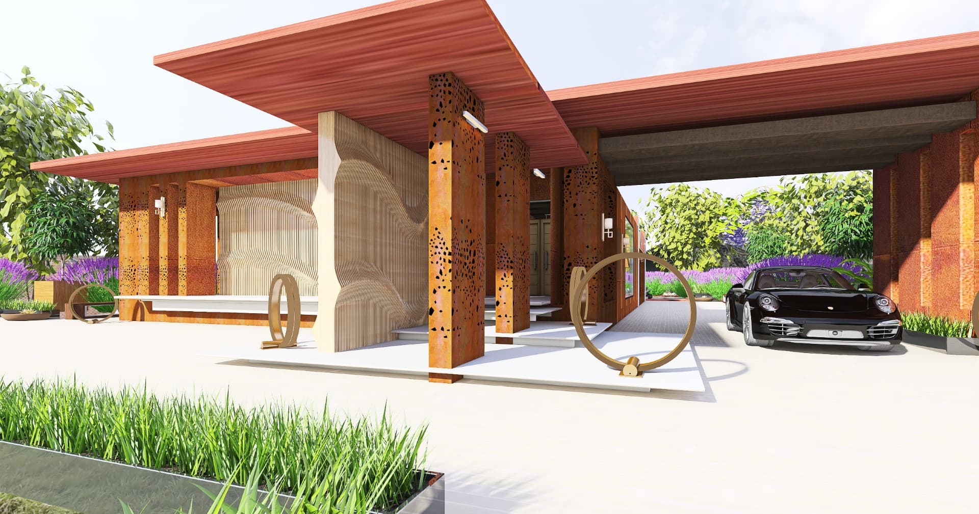 Progetti casa moderna in corten architettura residenziale ancona